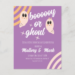 Groovy Ghost Retro Halloween geslacht onthulling   Briefkaart