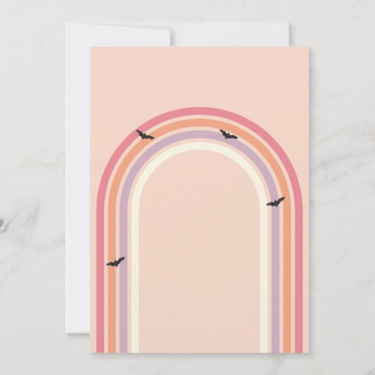 groovy Ghost retro Halloween Spooky One Birthday Kaart (Achterkant)