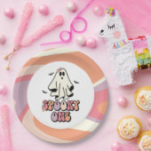 groovy Ghost retro Halloween Spooky One Birthday Papieren Bordje (Feest)