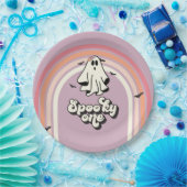 groovy Ghost retro Halloween Spooky One Birthday Papieren Bordje (Feest)