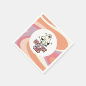 groovy Ghost retro Halloween Spooky One Birthday Servet (Hoek)