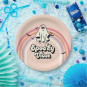 groovy Ghost retro Halloween Spooky Vibes Birthday Papieren Bordje (Feest)