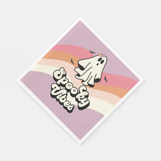 groovy Ghost retro Halloween Spooky Vibes Birthday Servet (Hoek)