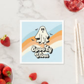 groovy Ghost retro Halloween Spooky Vibes Blue Servet (Insitu)