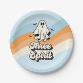 groovy Ghost retro Halloween Three Spirit Papieren Bordje (Voorkant)