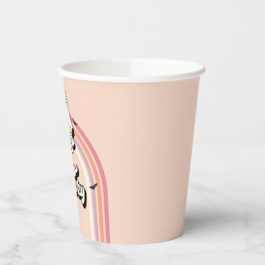 groovy Ghost retro Halloween Two Spooky Birthday Papieren Bekers (Links)