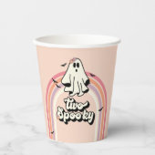 groovy Ghost retro Halloween Two Spooky Birthday Papieren Bekers (Voorkant)
