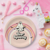 groovy Ghost retro Halloween Two Spooky Birthday Papieren Bordje (Feest)