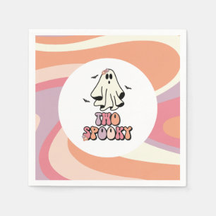 groovy Ghost retro Halloween Two Spooky Birthday Servet