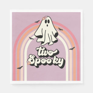 groovy Ghost retro Halloween Two Spooky Birthday Servet