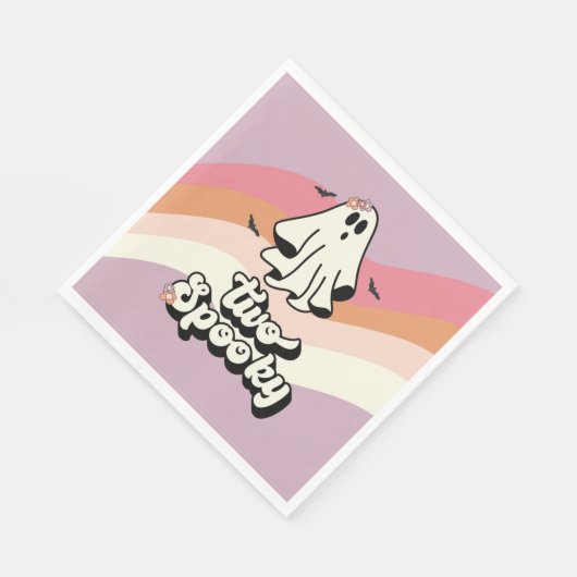 groovy Ghost retro Halloween Two Spooky Birthday Servet (Hoek)