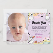 Groovy Ghost Verjaardag Foto Dank je kaart (Voorkant)