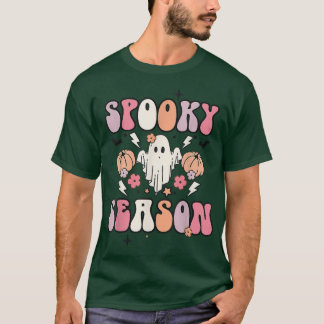 Groovy ghost vintage decor retro halloween spooky  t-shirt