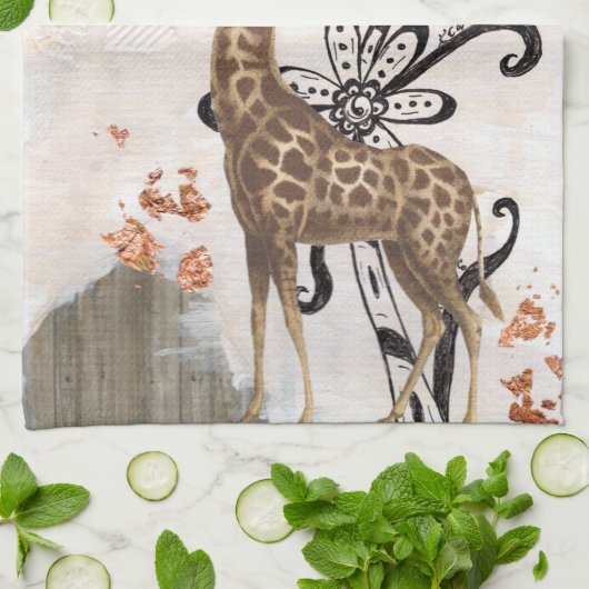 Groovy Giraffe Theedoek (Gevouwen)