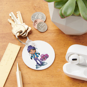 Groovy Girl met een stereo Sleutelhanger