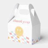 Groovy Girl's Pastel Geruite Retro Bedankdoosjes (Voorkant Zijde)