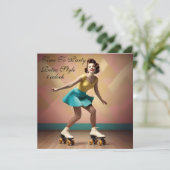 Groovy Glide: Retro ritmes op Schaatsen wielen Kaart (Staand voorkant)