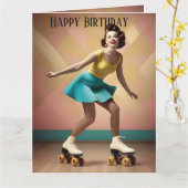 Groovy Glide: Retro ritmes op Schaatsen wielen Kaart (Gele Bloem)