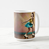 Groovy Glide: Retro ritmes op Schaatsen wielen Koffiemok (Voorkant rechts)
