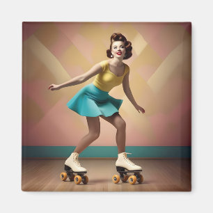 Groovy Glide: Retro ritmes op Schaatsen wielen Magneet