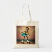 Groovy Glide: Retro ritmes op Schaatsen wielen Tote Bag (Voorkant)