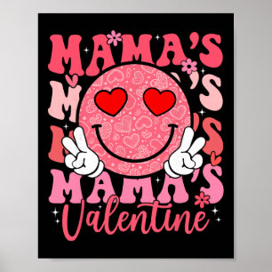 Groovy Glimlach Gezicht Mama's Valentijnsdag Docht Poster