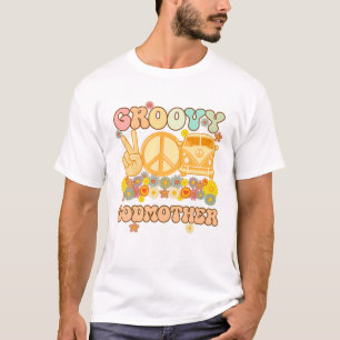 Groovy Godmoeder Retro Matching Family Baby shower T-shirt