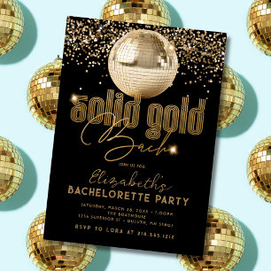 Groovy Gold Disco Solid Gold vrijgezellenfeest Kaart