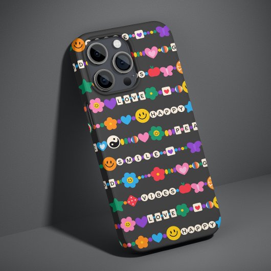 Groovy Good Vibes Love Smile Retro Beads Case-Mate iPhone Case