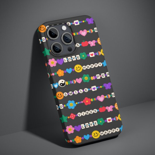 Groovy Good Vibes Love Smile Retro Beads Case-Mate iPhone Case