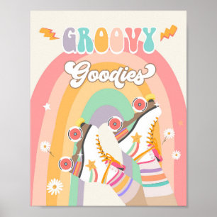 Groovy Goodies Roller Schaats Skating Retro Poster
