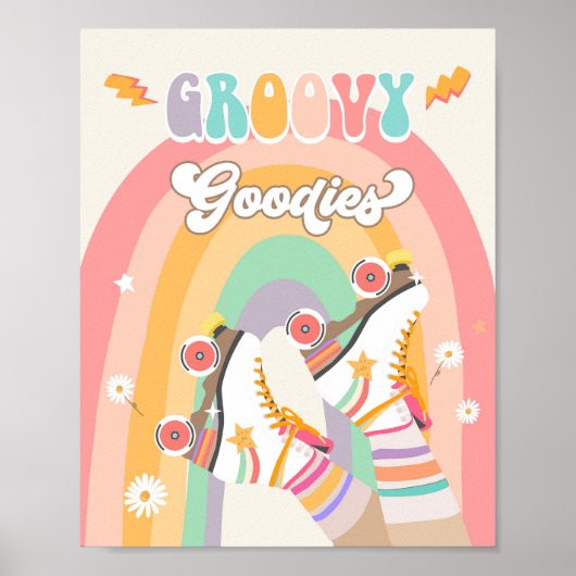 Groovy Goodies Roller Schaats Skating Retro Poster (Voorkant)