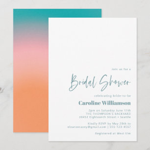 Groovy Gradient Blauwgroen Roze Oranje Vrijgezelle Kaart