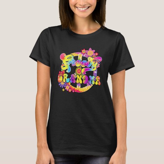 Groovy Grandma Matching Family Baby Shower Hippie T-shirt (Voorkant)