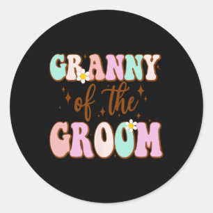 Groovy Granny van de bruidegom bruiloft douche van Ronde Sticker