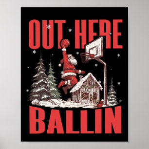 Groovy grappige Kerstman hier Llin' Sketll Kerstmi Poster