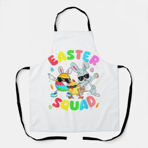 Groovy Grappige Konijn Ei Kuiken Paas Squad Dag Ma Schort