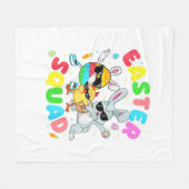 Groovy Grappige Konijn Ei Kuiken Paas Team Dag Man Fleece Deken (Voorkant (Horizontaal))