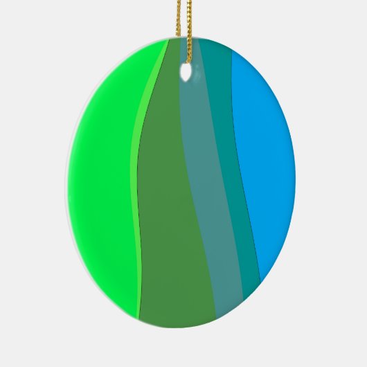 Groovy Green and Blue Abstract Art 305 Keramisch Ornament (Rechts)