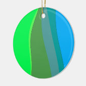 Groovy Green and Blue Abstract Art 305 Keramisch Ornament (Links)