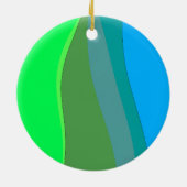 Groovy Green and Blue Abstract Art 305 Keramisch Ornament (Achterkant)