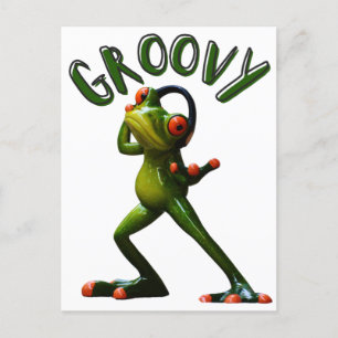 Groovy Green Frog Briefkaart