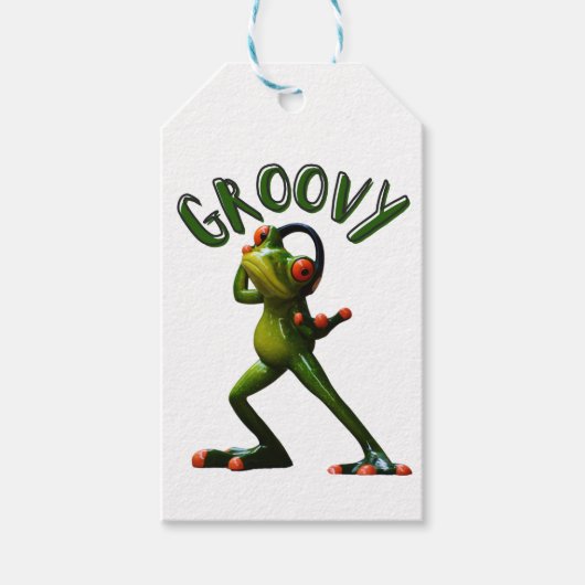 Groovy Green Frog Cadeaulabel (Voorkant)