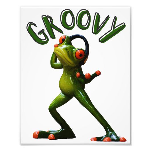 Groovy Green Frog Foto Afdruk (Voorkant)