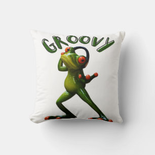 Groovy Green Frog Kussen