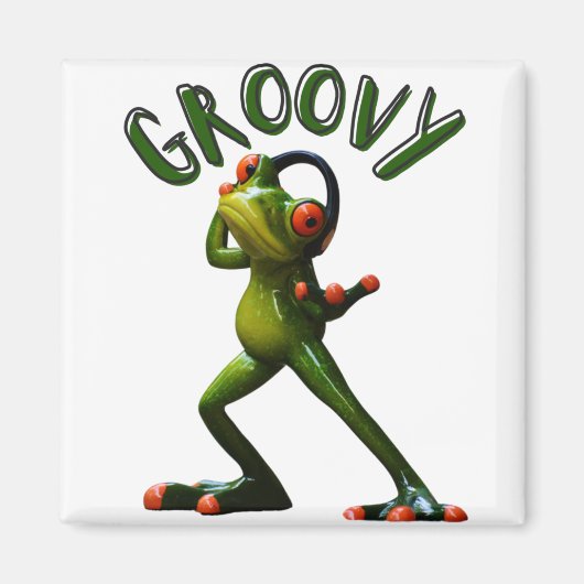 Groovy Green Frog Magneet (Voorkant)