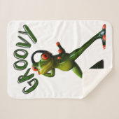 Groovy Green Frog Sherpa Deken (Voorkant (horizontaal))