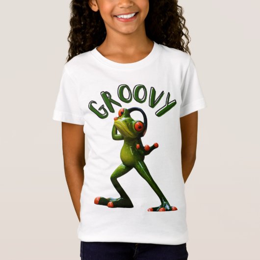 Groovy Green Frog T-shirt (Voorkant)