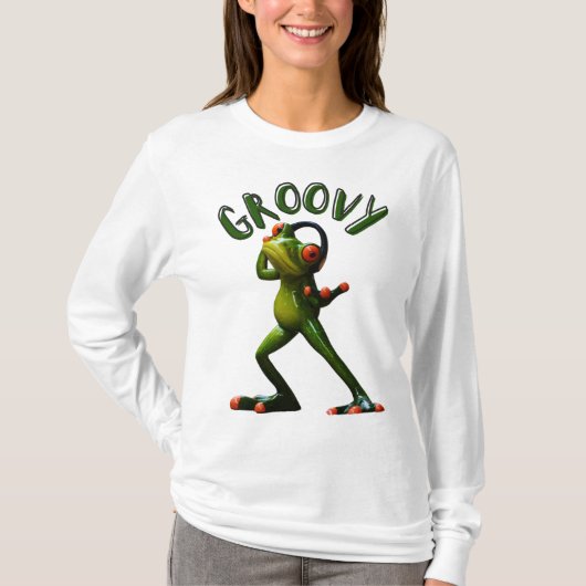 Groovy Green Frog T-shirt (Voorkant)
