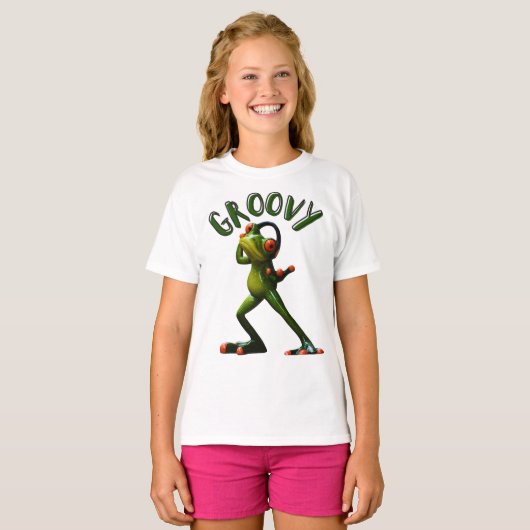 Groovy Green Frog T-shirt (Voorkant volledig)